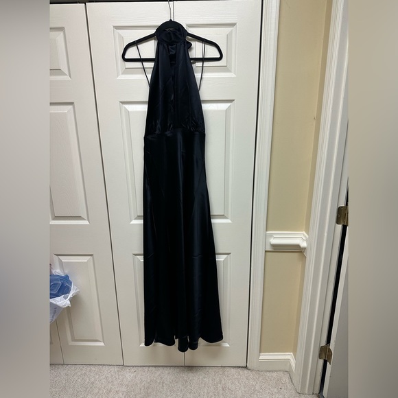 NWT Something Navy Silky Cutout Halter Dress - Picture 2 of 5